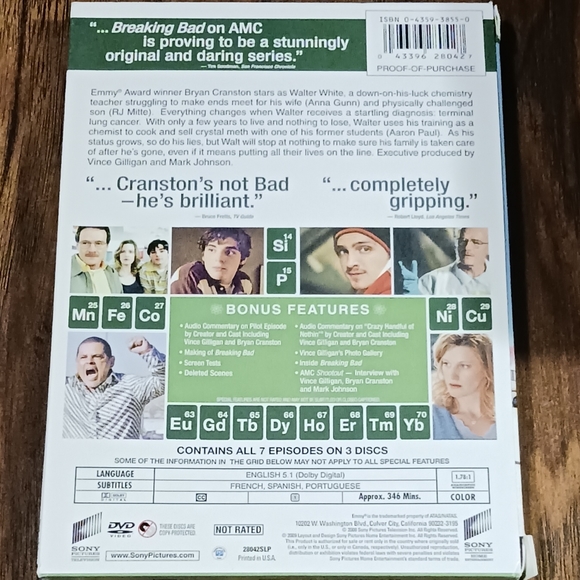 BREAKING BAD Complete First Season Box Set on DVD - Picture 2 of 2